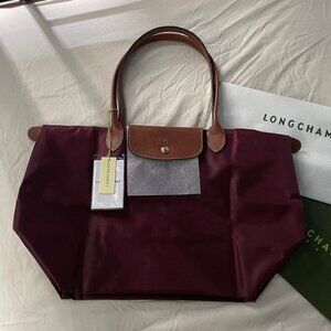 Large Burgundy Handbag NWT - Le Pliage L Shoulder Tote